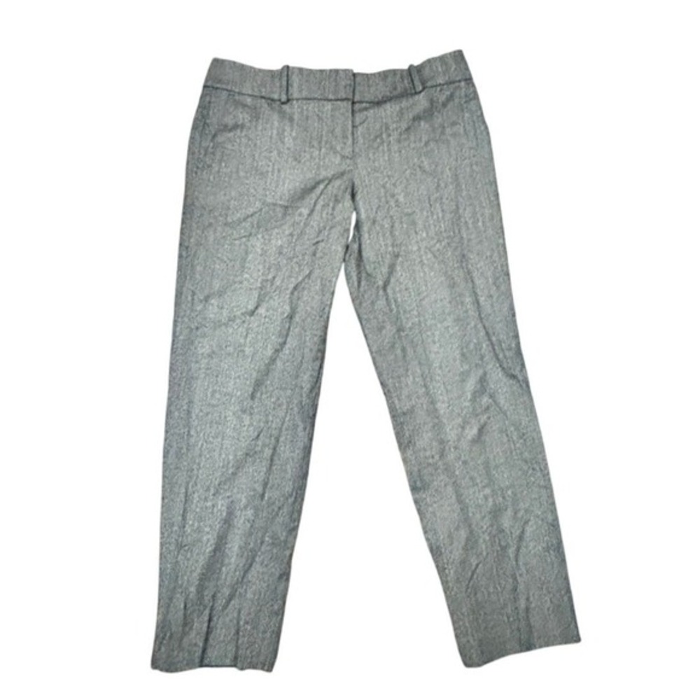 Ann Taylor Wool Blend Slim Ankle Pants Size 8 Gray Zip Hem Stretch Work Trousers